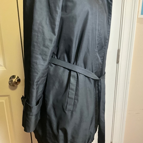 CLUB MONACO black quilted PARKA/jacket  waist tie S/P - Picture 4 of 11